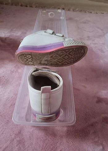 30 Beden beyaz Renk Kız Çocuk Beyaz Cırt Cırtlı Spor Ayakkabı