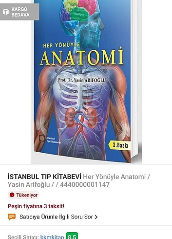 Tıp ftr Anatomi kitabı