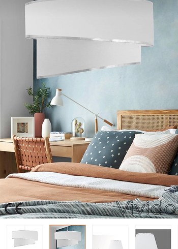 Ikea Beyaz Abajur Seti, Metal Gövdeli