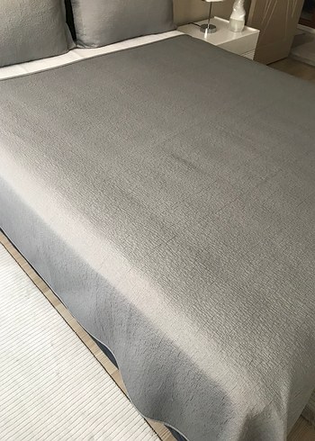 Özdilek Gri Düz Desen Yatak Örtüsü