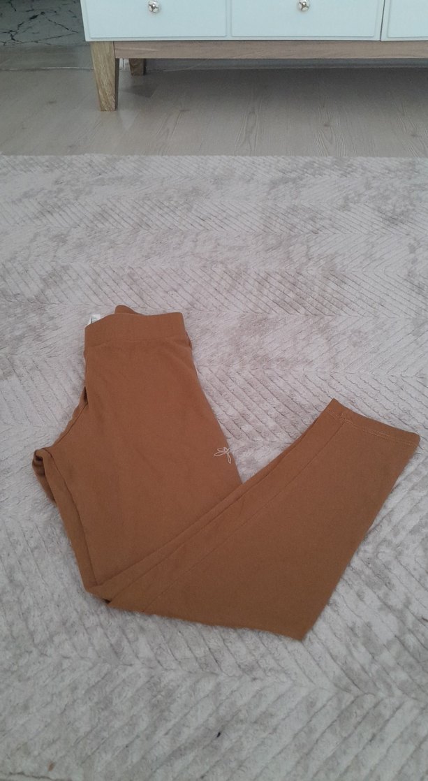 Kız Çocuk Bej Kürklü Tayt - Görsel 4