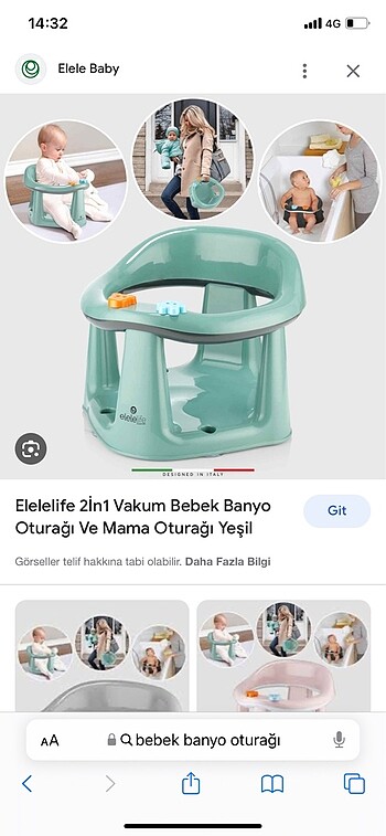 Bebek banyo mama oturağı