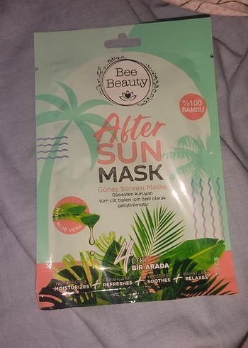 Bee Beauty Güneş Sonrası Yüz Maskesi %100 Bambu