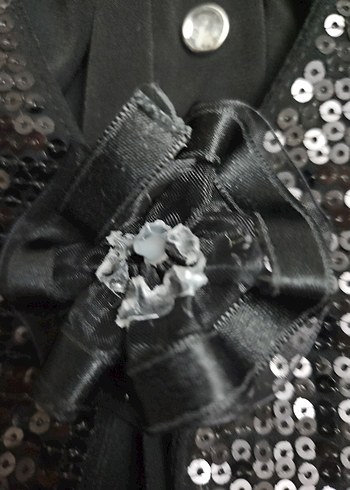 Düğmeli Siyah Desenli V Yaka Kadın Bluz - Görsel 6