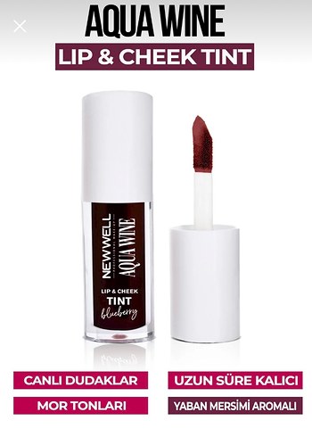 Newwell Aqua Wine Bordo Dudak & Yanak Tint