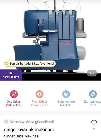 Ovarlok makinası 