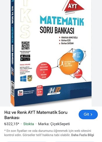 Hız ve Renk AYT Matematik Soru Bankası