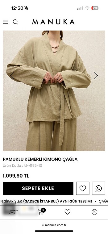 manuka müslin kumaş kimono, etiketli