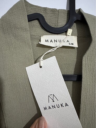 m Beden yeşil Renk manuka müslin kumaş kimono, etiketli