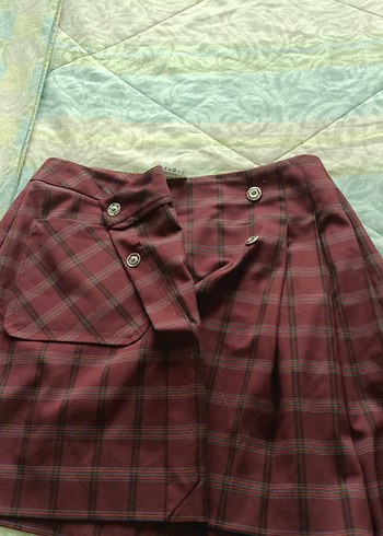 Max & Co Bordo Pilili Mini Etek