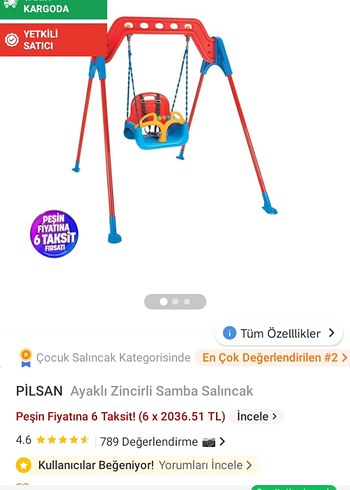 Pilsan Ayaklı Zincirli Samba Salıncak