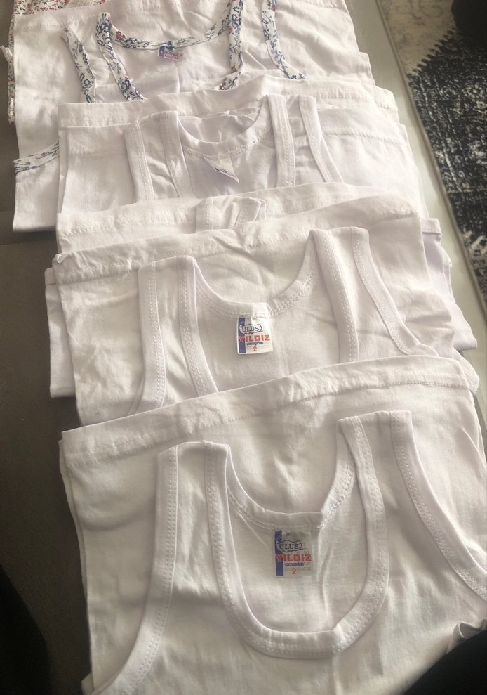 Beyaz Çocuk Atlet 6'lı Paket - Görsel 2