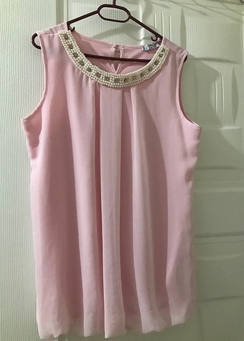 Pembe Pilili Kolsuz Bluz