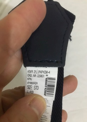 Kırmızı Nakışlı Süet Çocuk Askısı - Görsel 3