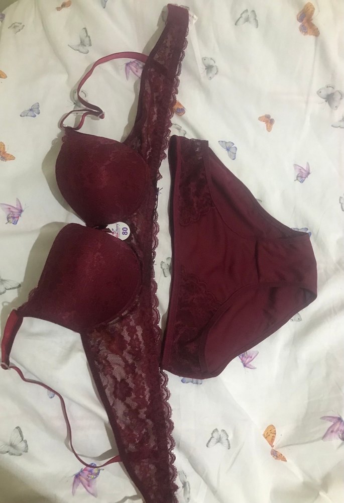 Bordo Dantelli Midi Sütyen Takımı - Görsel 5