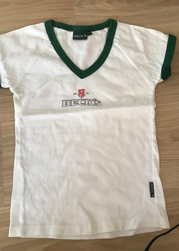 Kızlar için BECKS V Yaka Pamuklu Tişört