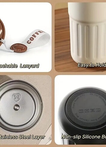 Accessorize Sıcaklık göstergeli çelik termos bardak