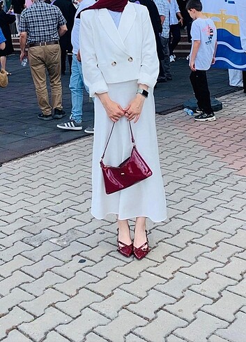 Etek ile kısa blazer. Farklı markaların blazer LC Waikiki etek c