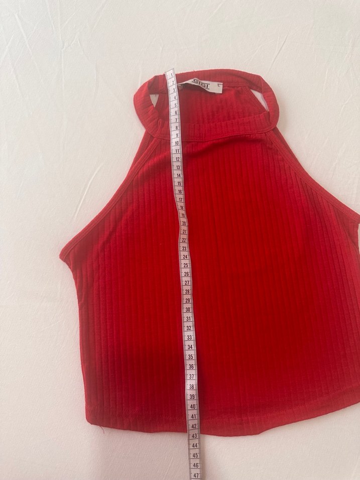 Kırmızı Mini Yüksek Yakalı Kadın Atlet - Görsel 3