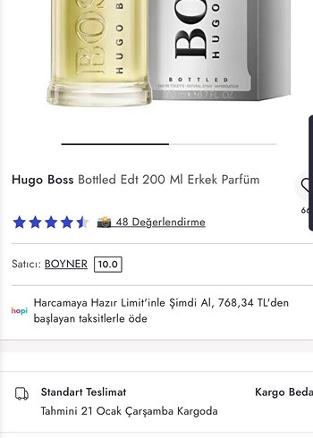 Boss Erkek Parfümü 200 ml Gri Kutuda - Görsel 4
