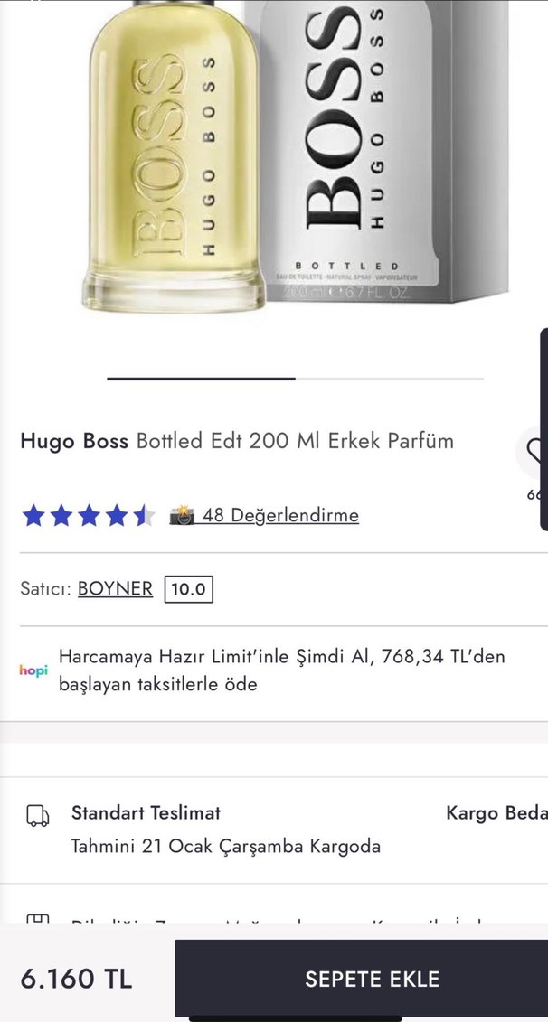 Boss Erkek Parfümü 200 ml Gri Kutuda - Görsel 4