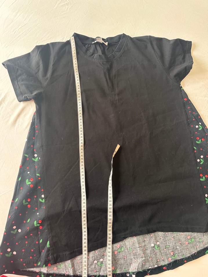 Desenli Arkası Düğmeli Siyah Hamile Tişörtü - Görsel 4