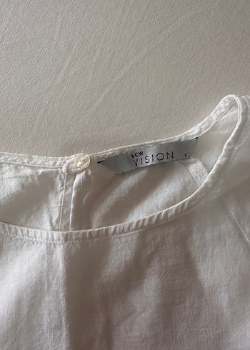 Nakışlı Dantel Detaylı Bohem Beyaz Mini Bluz - Görsel 2