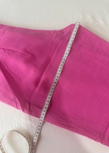 Pembe Salaş Midi Kadın Keten Pantolon - Görsel 4