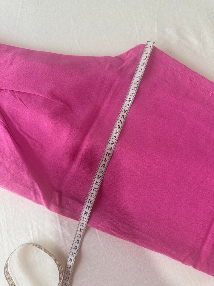 Pembe Salaş Midi Kadın Keten Pantolon - Görsel 4