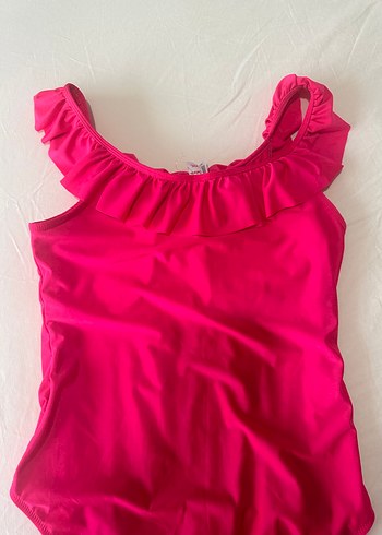 Pembe Fırfırlı Askılı Kadın Mayo - Görsel 3