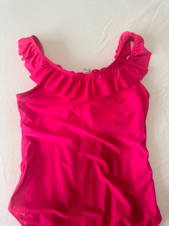 Pembe Fırfırlı Askılı Kadın Mayo - Görsel 3