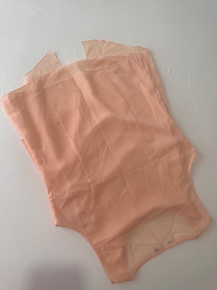 Bej Transparan Kolsuz Kadın Bluz - Görsel 5