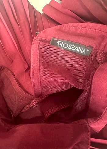 Bordo Pileli Yüksek Yakalı Kadın Bluz - Görsel 4