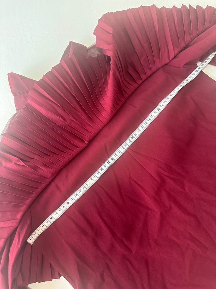 Bordo Pileli Yüksek Yakalı Kadın Bluz - Görsel 3