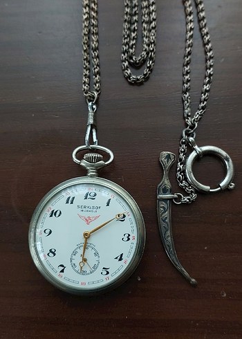 SERKISOF Rus Yapımı Kurmalı cep saati Demiryolu icin yapilmis - Görsel 3