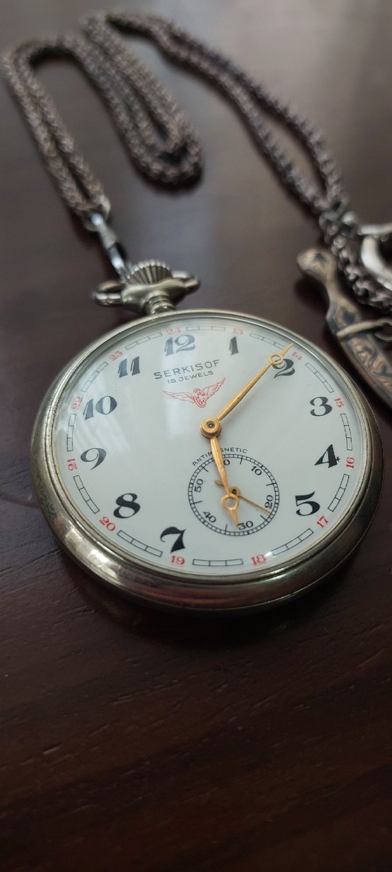 SERKISOF Rus Yapımı Kurmalı cep saati Demiryolu icin yapilmis - Görsel 2