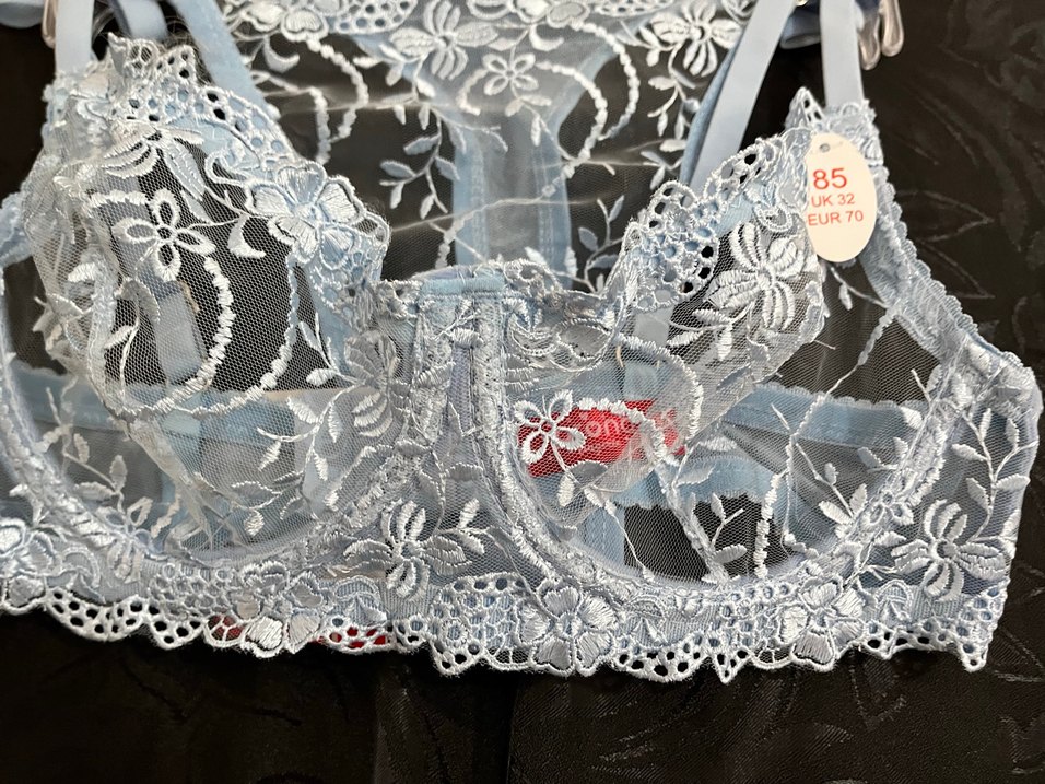 Nakışlı Mini Bohem Tarzı Mavi Sütyen - Görsel 3