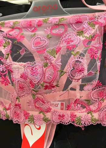 Pembe Nakışlı Bohem Mini Sütyen - Görsel 5