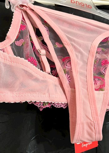 Pembe Nakışlı Bohem Mini Sütyen - Görsel 3