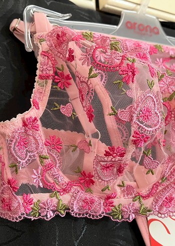 Pembe Nakışlı Bohem Mini Sütyen - Görsel 4