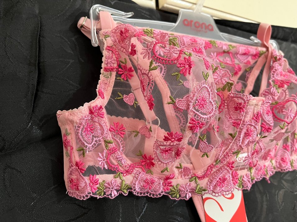 Pembe Nakışlı Bohem Mini Sütyen - Görsel 4