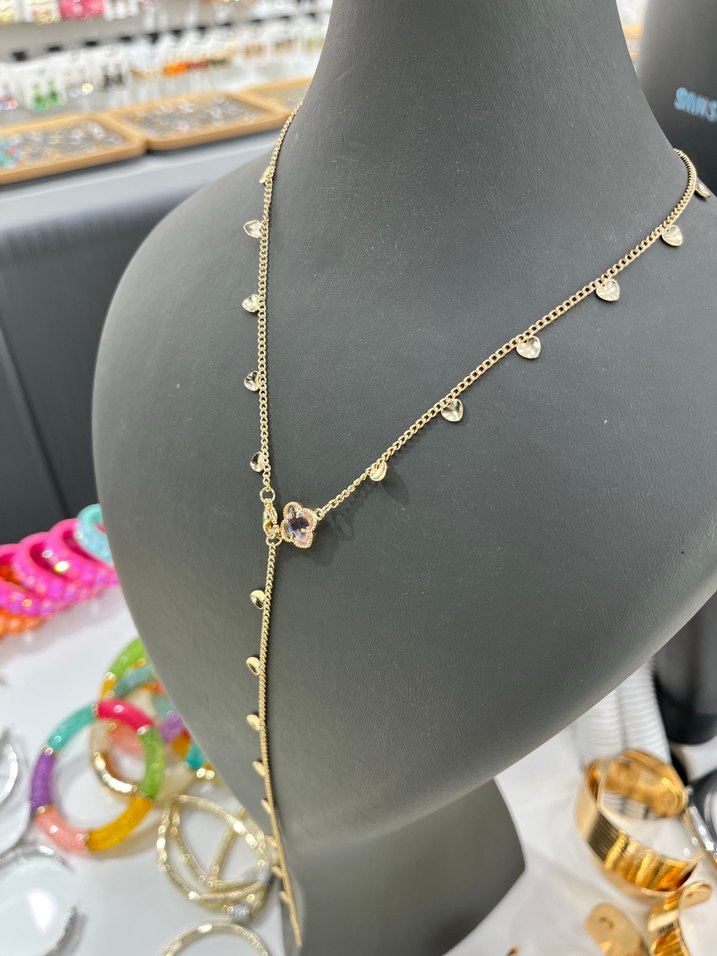 Zincir Detaylı Bohem Uzun Altın Kolye - Görsel 2