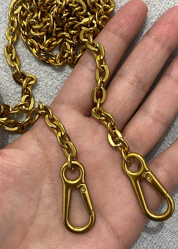 Kadın Parlak Altın Zincir Detaylı çanta zincir - Görsel 2