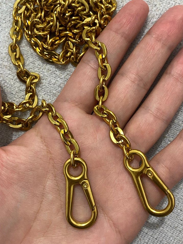 Kadın Parlak Altın Zincir Detaylı çanta zincir - Görsel 2