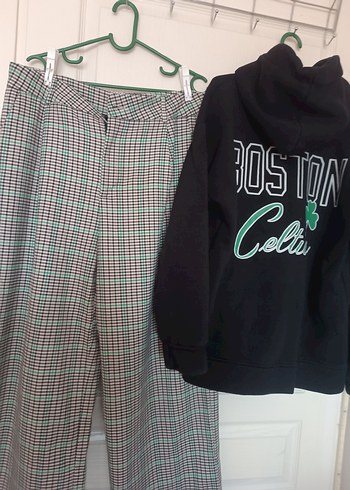 LC Waikiki rahat kesim yeşil kapüşonlu sweatshirt ve pantolon