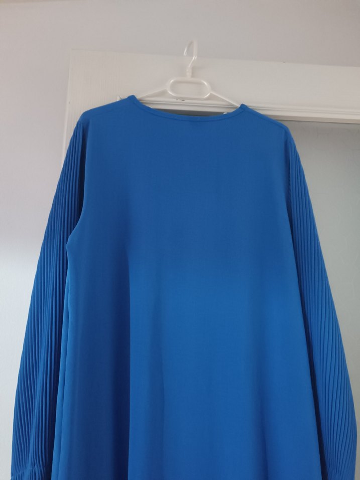 Diger Mavi Piliseli Uzun Elbise - Görsel 4