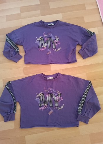 Pul Detaylı Mor Kız Sweatshirt