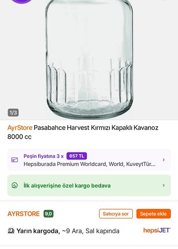 Kırmızı Kapaklı Cam Saklama Kabı - Görsel 4