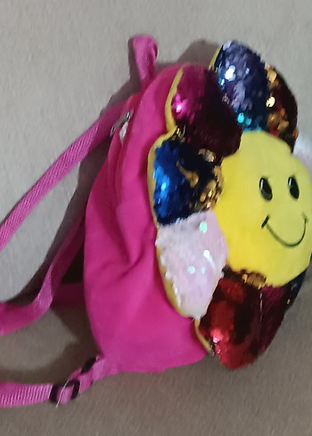 Renkli Payetli Gülümseyen Yüz Çocuk  çanta - Görsel 7