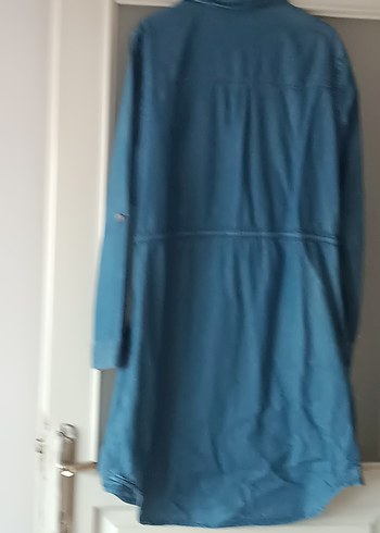 Uzun Boy Mavi Denim Hamile Ceketi - Görsel 3